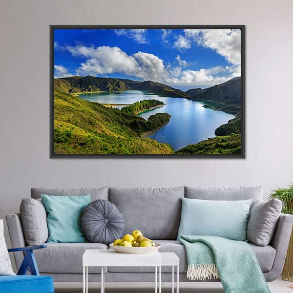 Green Valley On San Miguel Island Canvas Wall Art-3 Horizontal-Gallery Wrap-25" x 16"-Tiaracle
