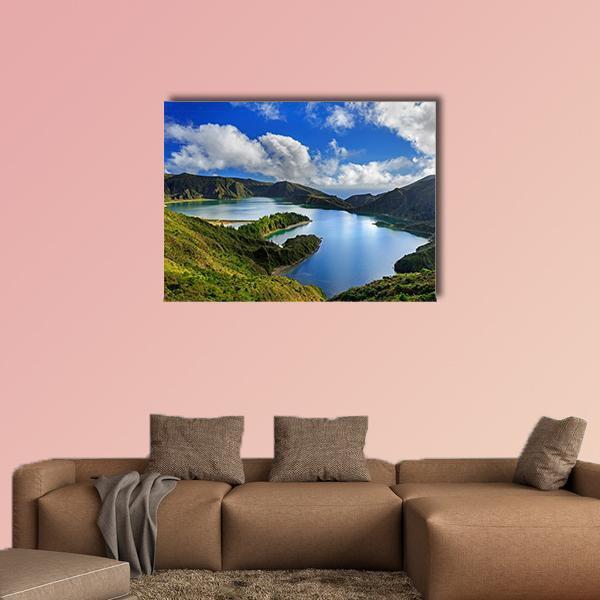 Green Valley On San Miguel Island Canvas Wall Art-5 Pop-Gallery Wrap-47" x 32"-Tiaracle