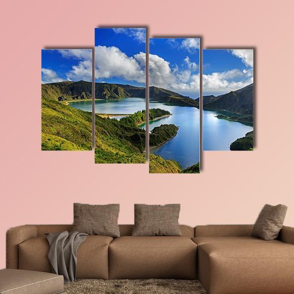 Green Valley On San Miguel Island Canvas Wall Art-4 Pop-Gallery Wrap-50" x 32"-Tiaracle