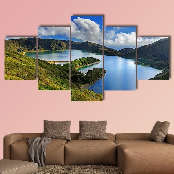 Green Valley On San Miguel Island Canvas Wall Art-5 Star-Gallery Wrap-62" x 32"-Tiaracle