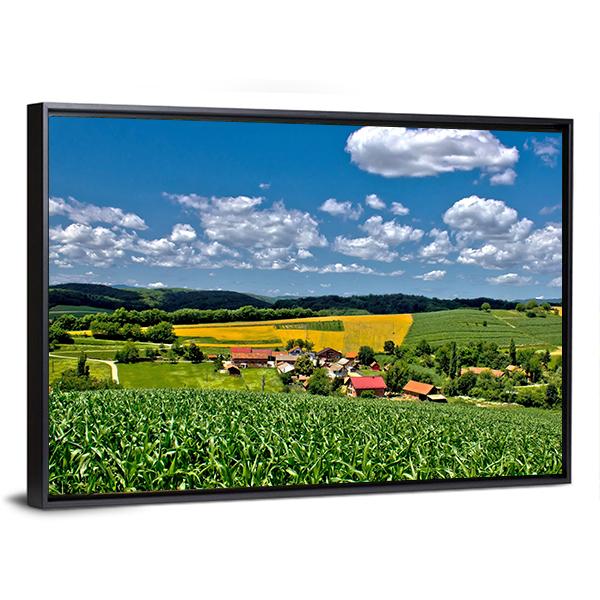 Green Village Croatia Canvas Wall Art-3 Horizontal-Gallery Wrap-25" x 16"-Tiaracle
