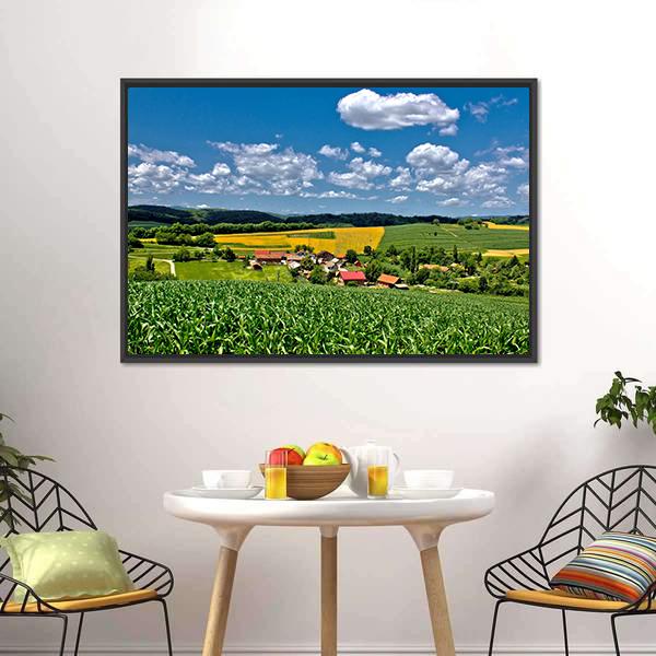 Green Village Croatia Canvas Wall Art-3 Horizontal-Gallery Wrap-25" x 16"-Tiaracle