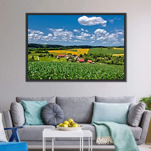 Green Village Croatia Canvas Wall Art-3 Horizontal-Gallery Wrap-25" x 16"-Tiaracle