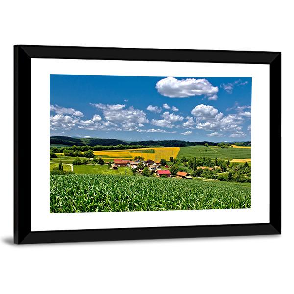 Green Village Croatia Canvas Wall Art-3 Horizontal-Gallery Wrap-25" x 16"-Tiaracle