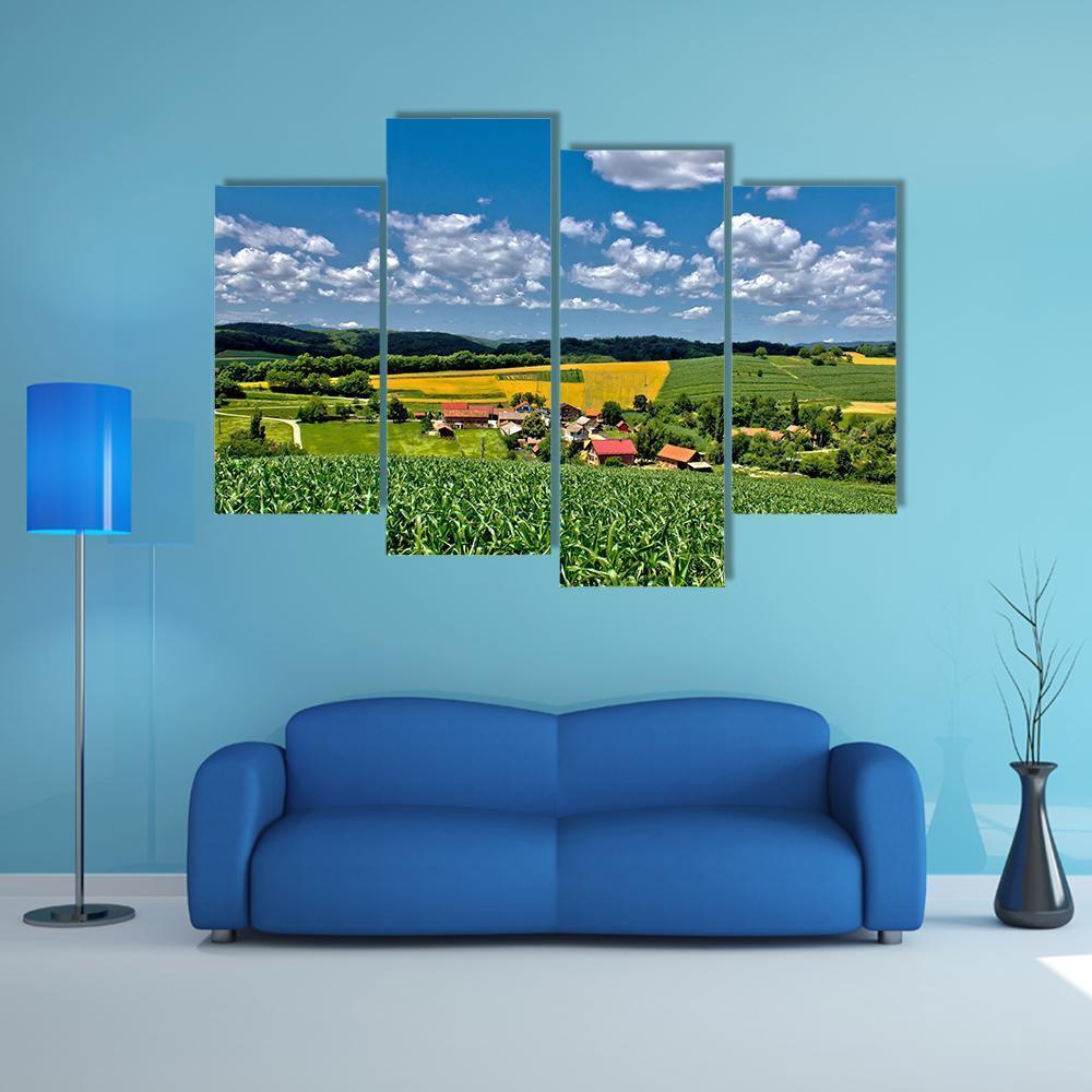 Green Village Croatia Canvas Wall Art-4 Pop-Gallery Wrap-50" x 32"-Tiaracle