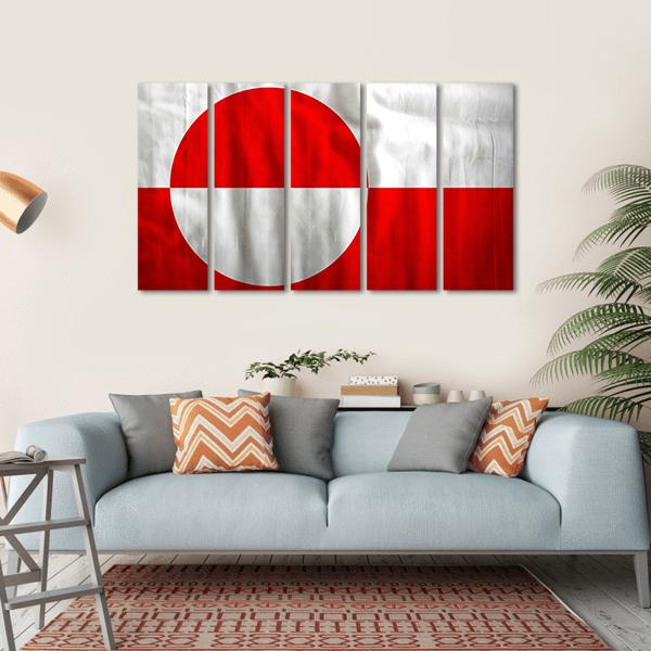Greenland Flag Canvas Wall Art-5 Horizontal-Gallery Wrap-22" x 12"-Tiaracle