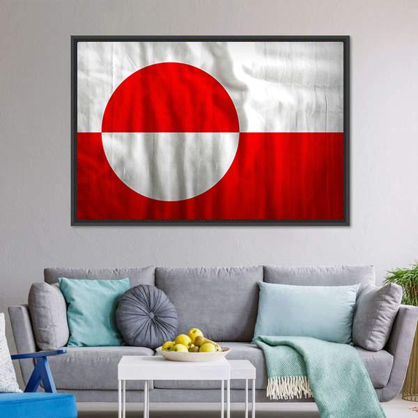 Greenland Flag Canvas Wall Art-5 Horizontal-Gallery Wrap-22" x 12"-Tiaracle