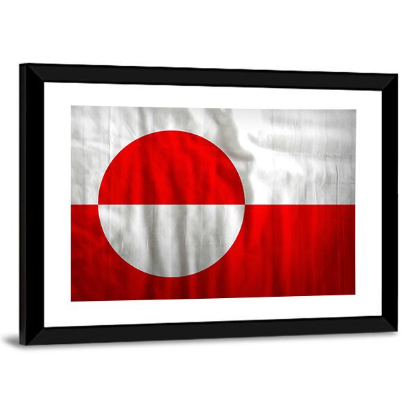 Greenland Flag Canvas Wall Art-5 Horizontal-Gallery Wrap-22" x 12"-Tiaracle
