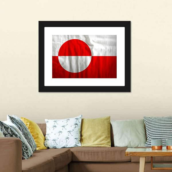 Greenland Flag Canvas Wall Art-5 Horizontal-Gallery Wrap-22" x 12"-Tiaracle