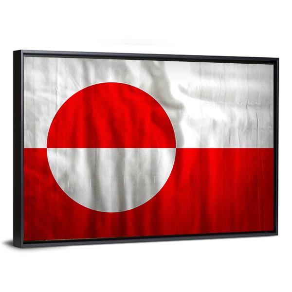 Greenland Flag Canvas Wall Art-5 Horizontal-Gallery Wrap-22" x 12"-Tiaracle