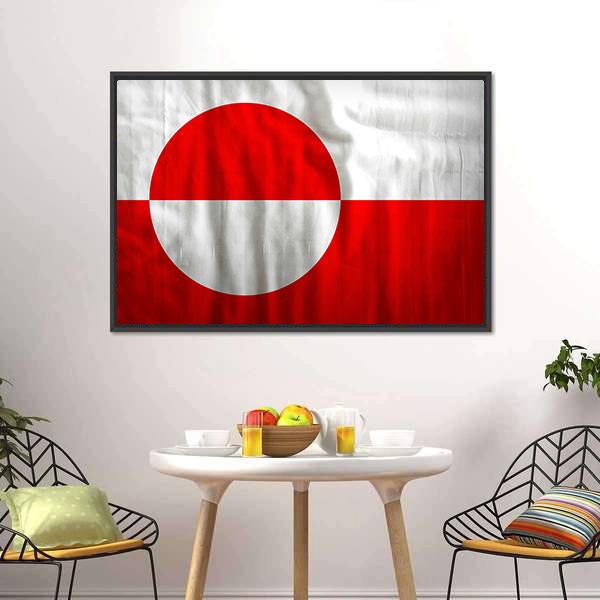 Greenland Flag Canvas Wall Art-3 Horizontal-Gallery Wrap-25" x 16"-Tiaracle