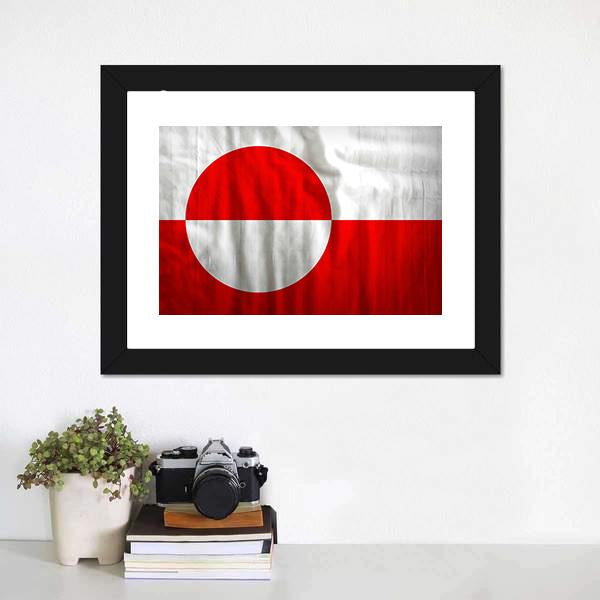Greenland Flag Canvas Wall Art-1 Piece-Framed Print-20" x 16"-Tiaracle