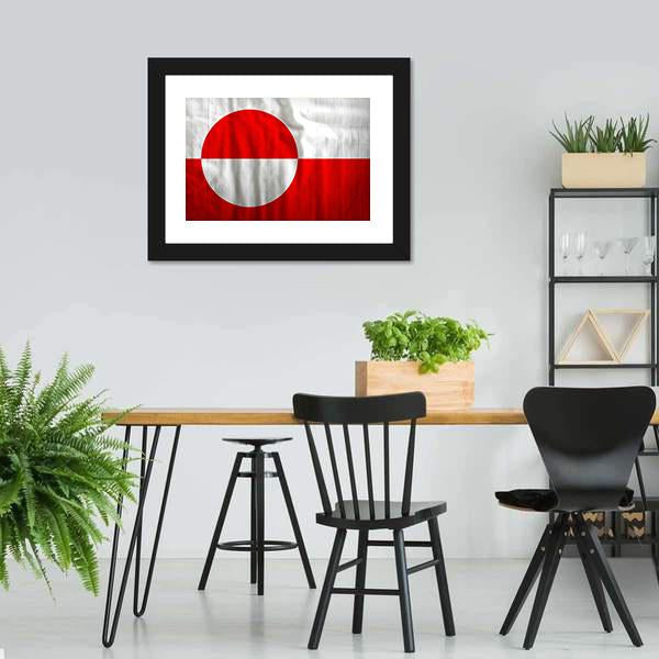 Greenland Flag Canvas Wall Art-3 Horizontal-Gallery Wrap-25" x 16"-Tiaracle