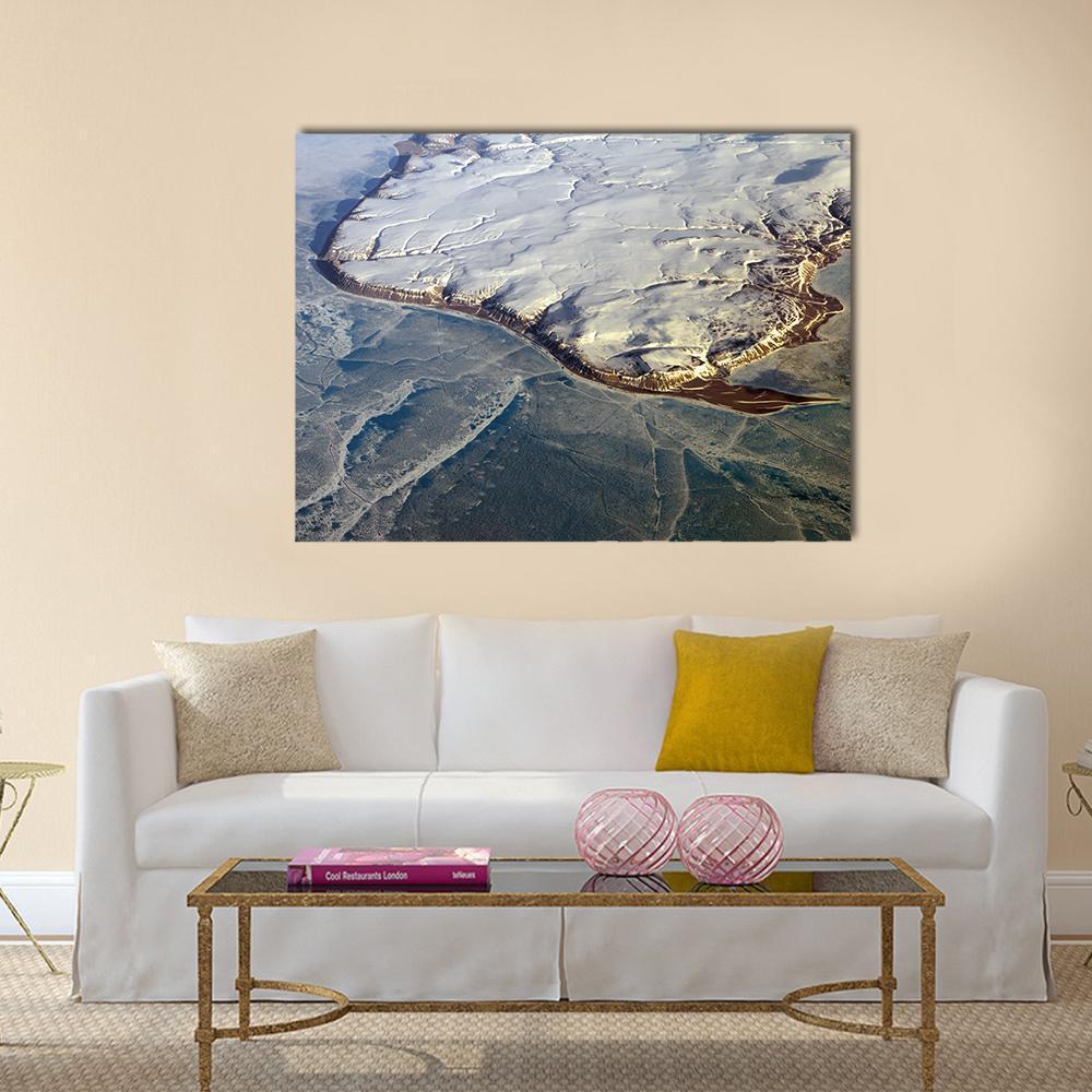 Greenland From The Air Canvas Wall Art-1 Piece-Gallery Wrap-48" x 32"-Tiaracle