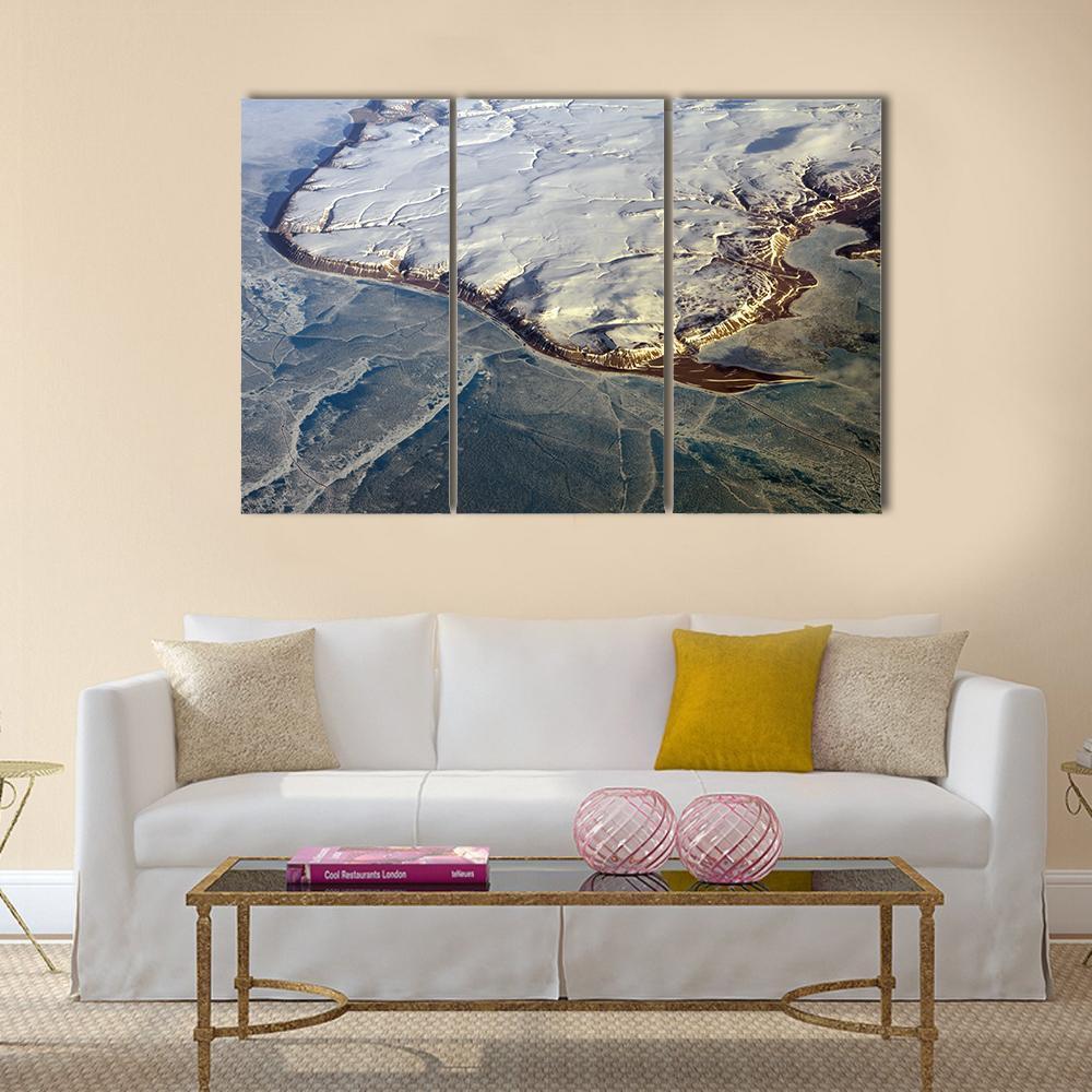 Greenland From The Air Canvas Wall Art-3 Horizontal-Gallery Wrap-37" x 24"-Tiaracle