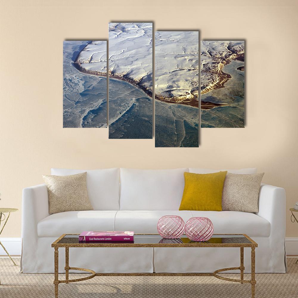 Greenland From The Air Canvas Wall Art-4 Pop-Gallery Wrap-50" x 32"-Tiaracle