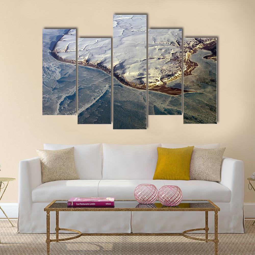 Greenland From The Air Canvas Wall Art-5 Pop-Gallery Wrap-47" x 32"-Tiaracle