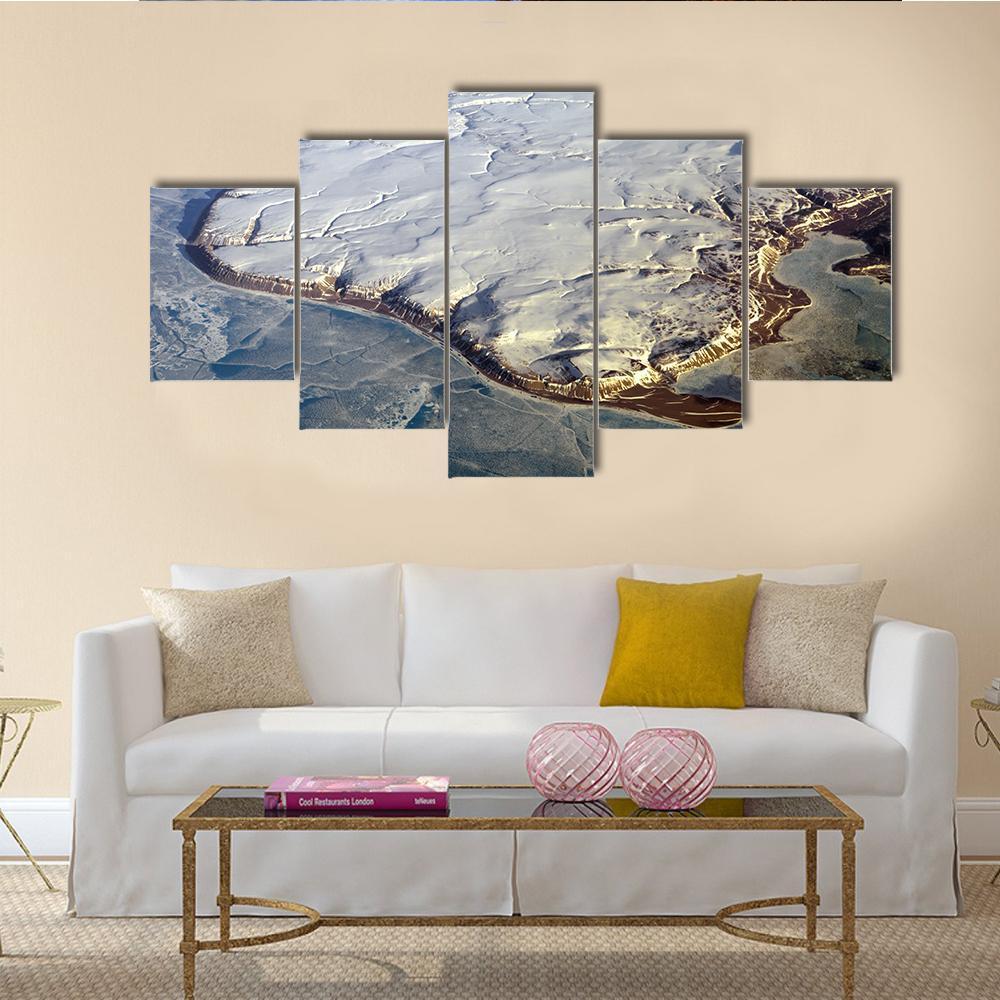 Greenland From The Air Canvas Wall Art-5 Star-Gallery Wrap-62" x 32"-Tiaracle