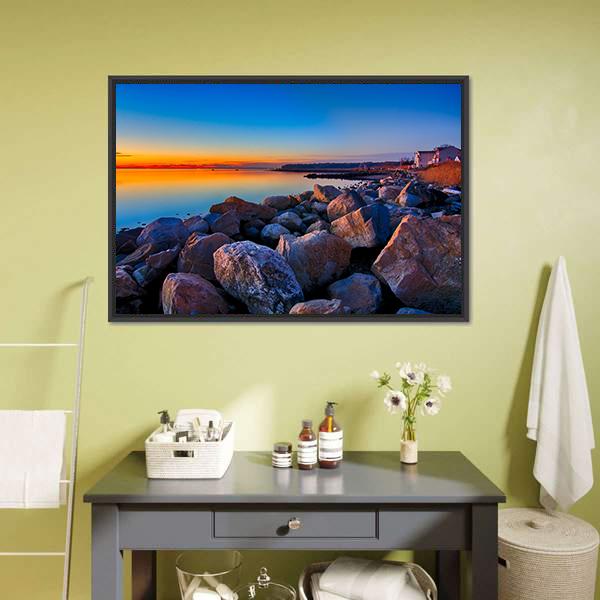 Greenwich Bay Canvas Wall Art-1 Piece-Floating Frame-24" x 16"-Tiaracle