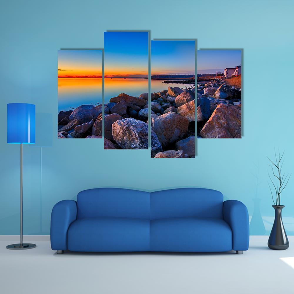 Greenwich Bay Canvas Wall Art-4 Pop-Gallery Wrap-50" x 32"-Tiaracle