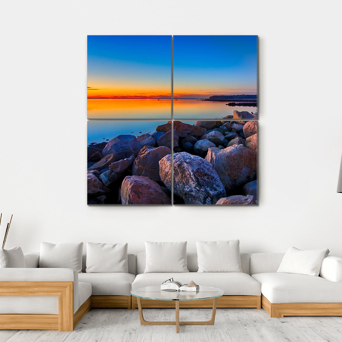 Greenwich Bay Canvas Wall Art-4 Square-Gallery Wrap-17" x 17"-Tiaracle