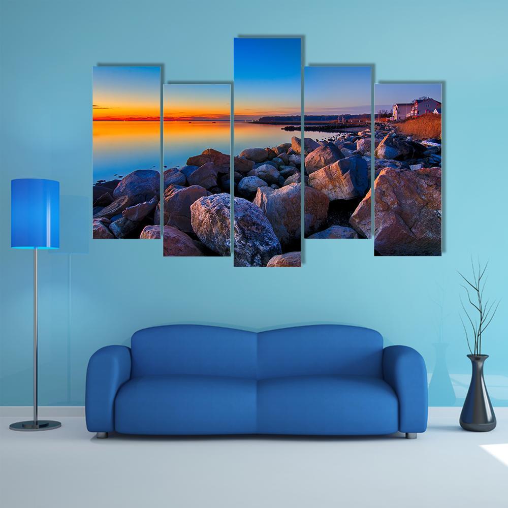 Greenwich Bay Canvas Wall Art-5 Pop-Gallery Wrap-47" x 32"-Tiaracle