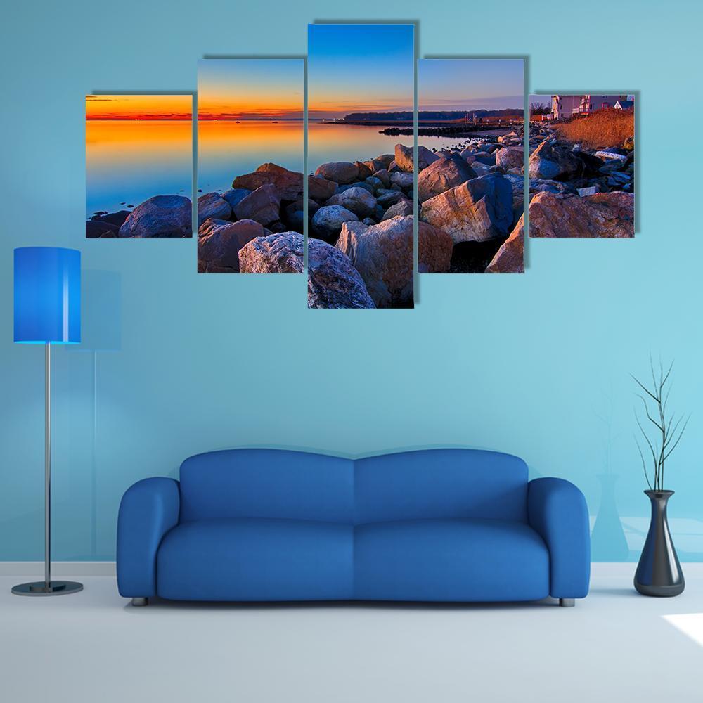 Greenwich Bay Canvas Wall Art-5 Star-Gallery Wrap-62" x 32"-Tiaracle