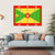 Grenada Flag Canvas Wall Art-4 Horizontal-Gallery Wrap-34" x 24"-Tiaracle