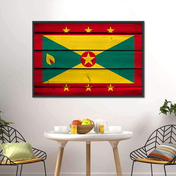 Grenada Flag Canvas Wall Art-5 Horizontal-Gallery Wrap-22" x 12"-Tiaracle