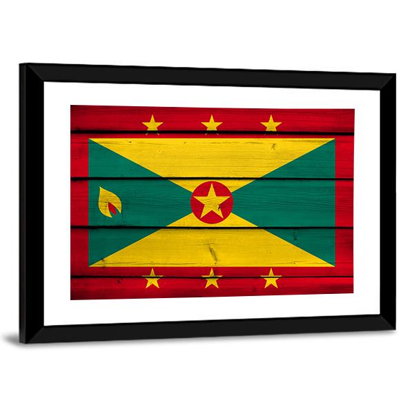 Grenada Flag Canvas Wall Art-5 Horizontal-Gallery Wrap-22" x 12"-Tiaracle
