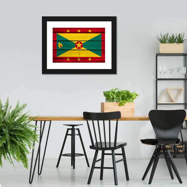 Grenada Flag Canvas Wall Art-5 Horizontal-Gallery Wrap-22" x 12"-Tiaracle