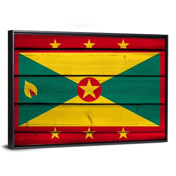 Grenada Flag Canvas Wall Art-5 Horizontal-Gallery Wrap-22" x 12"-Tiaracle