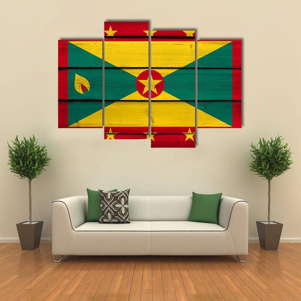 Grenada Flag Canvas Wall Art-4 Pop-Gallery Wrap-50" x 32"-Tiaracle