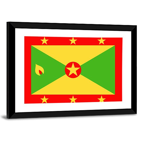 Grenada Flag Vertical Canvas Wall Art-3 Vertical-Gallery Wrap-12" x 25"-Tiaracle
