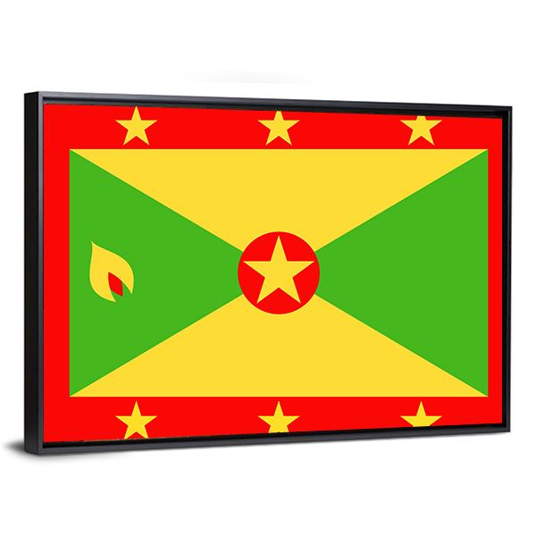 Grenada Flag Vertical Canvas Wall Art-3 Vertical-Gallery Wrap-12" x 25"-Tiaracle