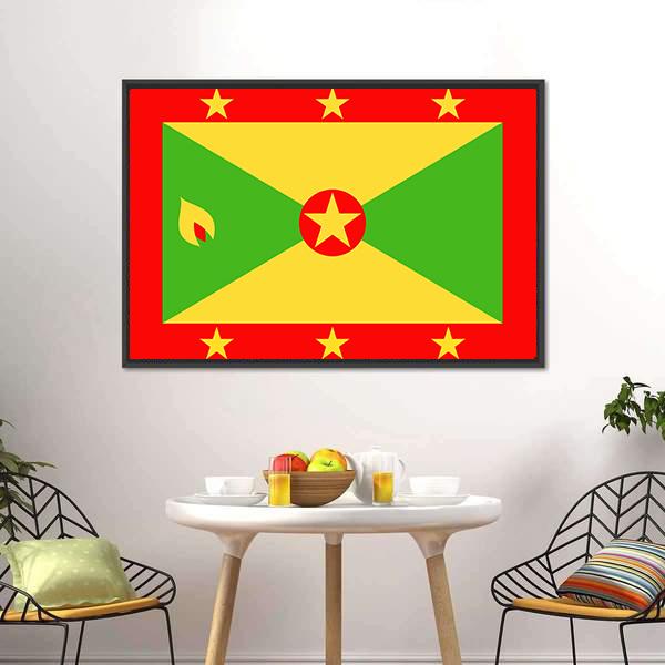 Grenada Flag Vertical Canvas Wall Art-3 Vertical-Gallery Wrap-12" x 25"-Tiaracle