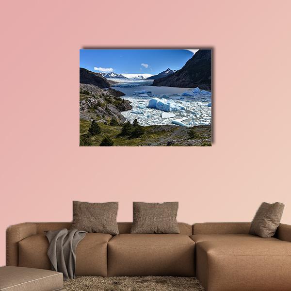 Grey Glacier Chile Canvas Wall Art-1 Piece-Gallery Wrap-48" x 32"-Tiaracle