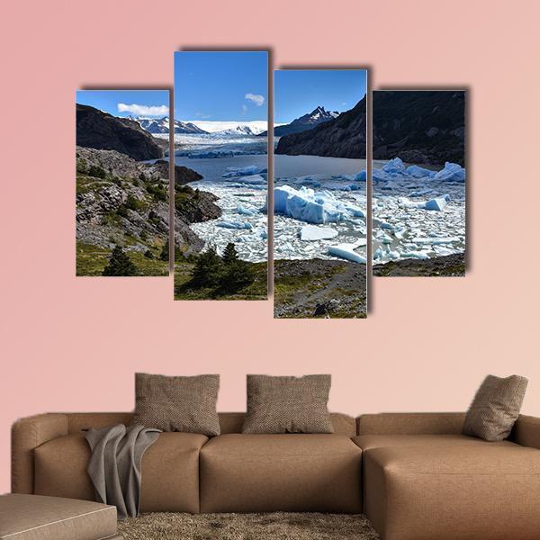 Grey Glacier Chile Canvas Wall Art-4 Pop-Gallery Wrap-50" x 32"-Tiaracle