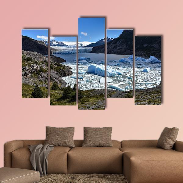 Grey Glacier Chile Canvas Wall Art-5 Pop-Gallery Wrap-47" x 32"-Tiaracle
