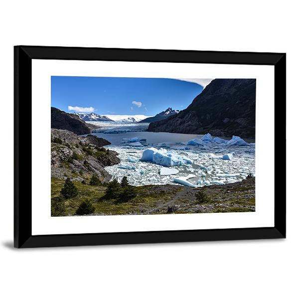 Grey Glacier Chile Canvas Wall Art-3 Horizontal-Gallery Wrap-25" x 16"-Tiaracle