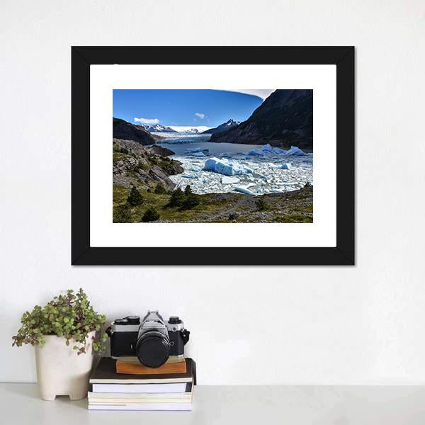 Grey Glacier Chile Canvas Wall Art-1 Piece-Framed Print-20" x 16"-Tiaracle
