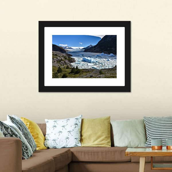Grey Glacier Chile Canvas Wall Art-3 Horizontal-Gallery Wrap-25" x 16"-Tiaracle