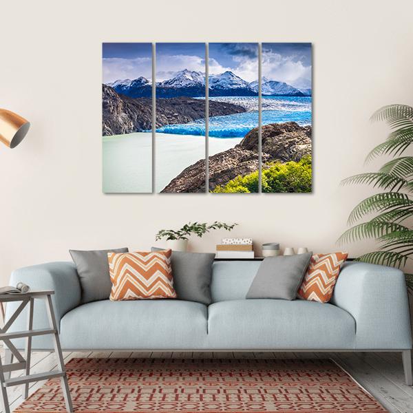 Grey Glacier In Chile Canvas Wall Art-4 Horizontal-Gallery Wrap-34" x 24"-Tiaracle