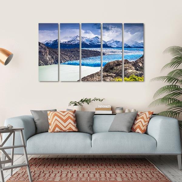 Grey Glacier In Chile Canvas Wall Art-5 Horizontal-Gallery Wrap-22" x 12"-Tiaracle
