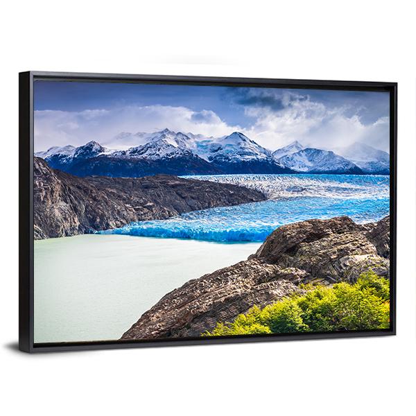 Grey Glacier In Chile Canvas Wall Art-3 Horizontal-Gallery Wrap-25" x 16"-Tiaracle