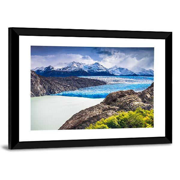 Grey Glacier In Chile Canvas Wall Art-3 Horizontal-Gallery Wrap-25" x 16"-Tiaracle