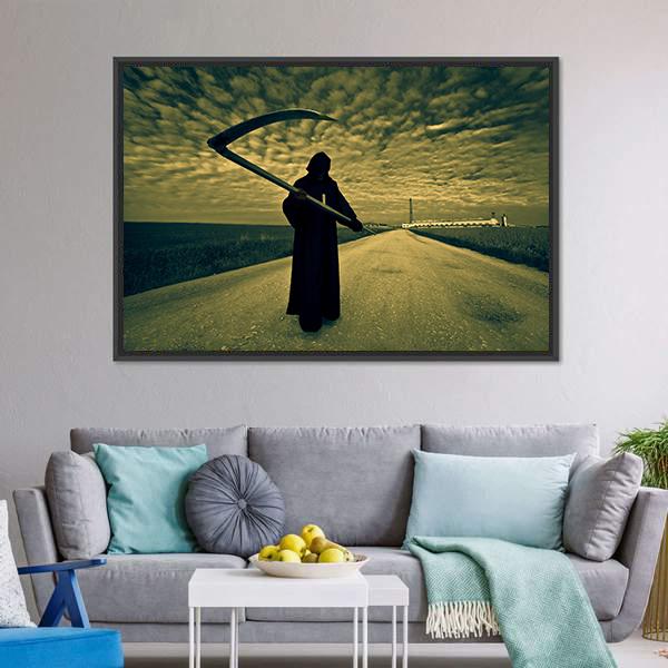 Grim Reaper Canvas Wall Art-5 Horizontal-Gallery Wrap-22" x 12"-Tiaracle