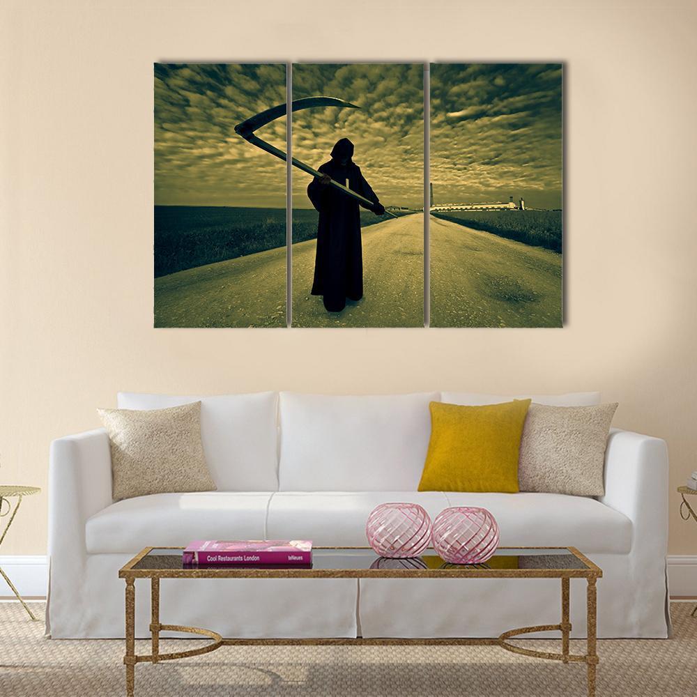 Grim Reaper Canvas Wall Art-3 Horizontal-Gallery Wrap-37" x 24"-Tiaracle
