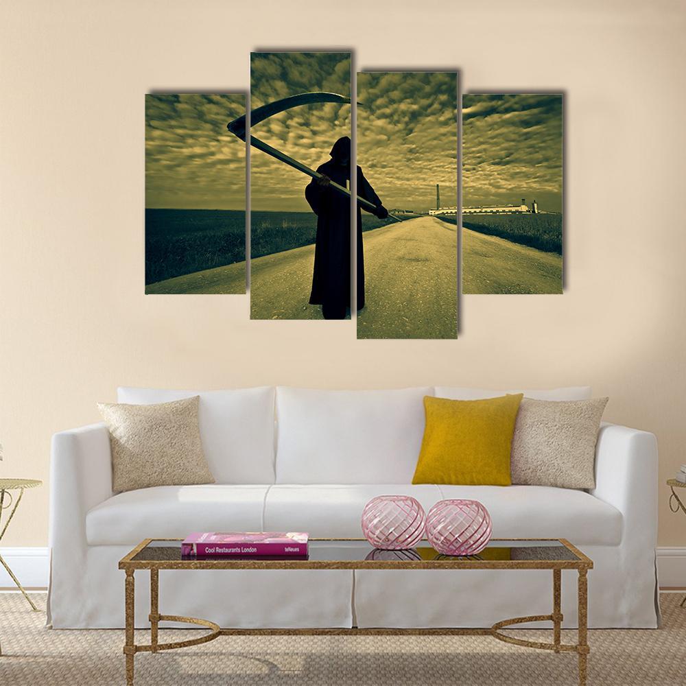 Grim Reaper Canvas Wall Art-1 Piece-Gallery Wrap-48" x 32"-Tiaracle