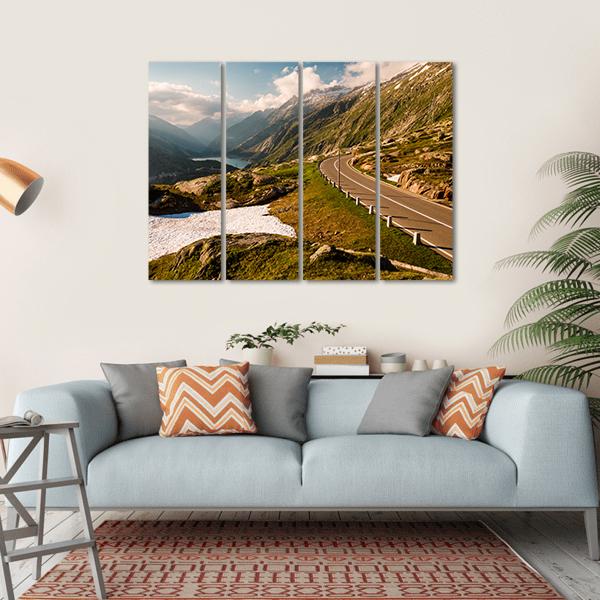 Grimselpass With Road Canvas Wall Art-4 Horizontal-Gallery Wrap-34" x 24"-Tiaracle